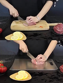 Tábua De Corte 304 Aço Inoxidável Antibacteriana À Prova De Mofo + Brinde jogo de facas