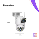 Camera View Dupla PRETO 360° Detection Humana Wifi