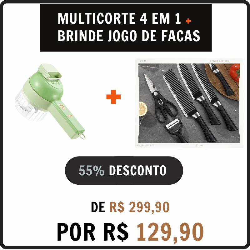 MultiCorte 4 em 1 + Brinde jogo de facas | Lançamento 2025 |