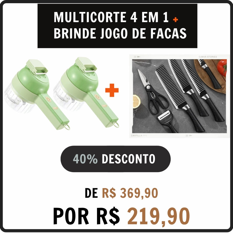 MultiCorte 4 em 1 + Brinde jogo de facas | Lançamento 2025 |