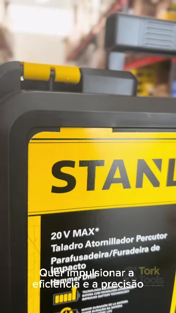 Parafusadeira Furadeira Impacto STANLEY 20v + 2 Baterias 1.5Ah + Carregador bivolt