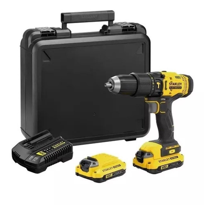 Parafusadeira Furadeira Impacto STANLEY 20v + 2 Baterias 1.5Ah + Carregador bivolt