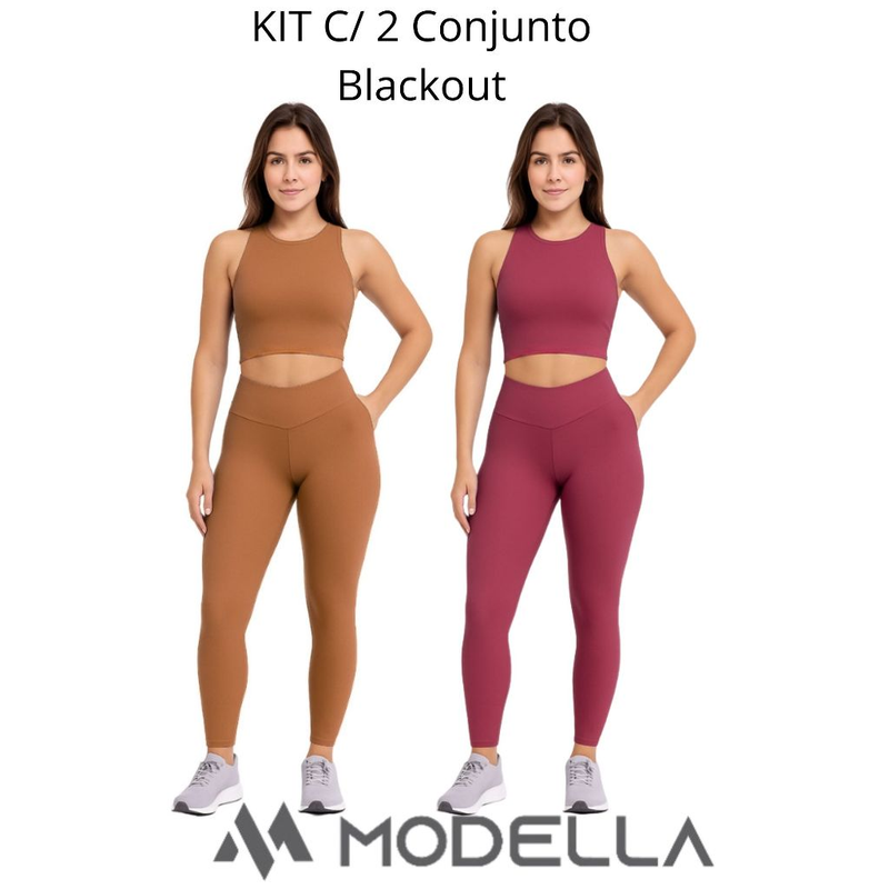 KIT C/ 2 Conjunto Blackout Liso Basic Zero Transparencia