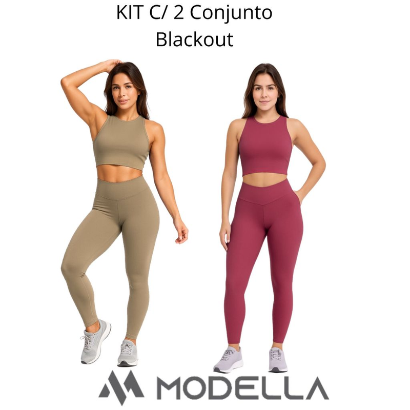KIT C/ 2 Conjunto Blackout Liso Basic Zero Transparencia