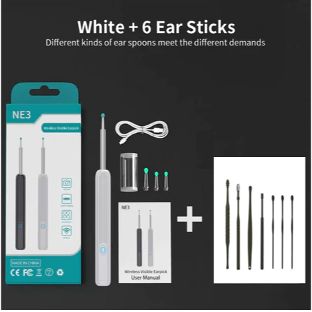 Kit De limpador de Ouvido Com Câmera Inteligente Sem Fio Para iPhone iPad Android