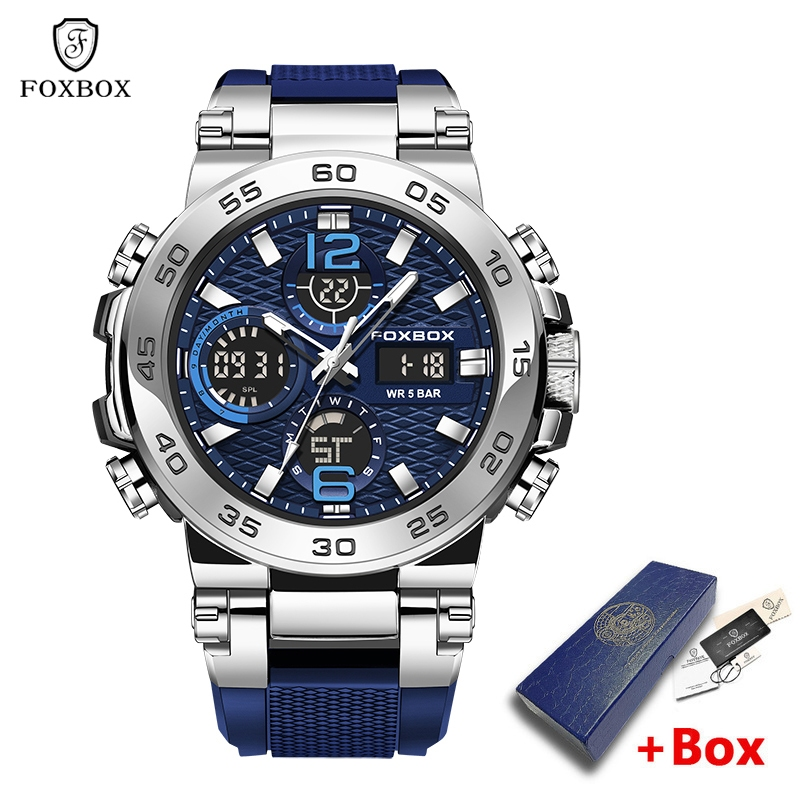 FOXBOX Relógio Masculino À Prova D'água Chronograph Quartz