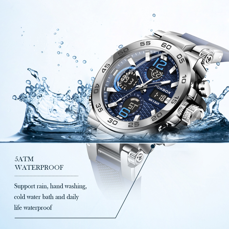 FOXBOX Relógio Masculino À Prova D'água Chronograph Quartz