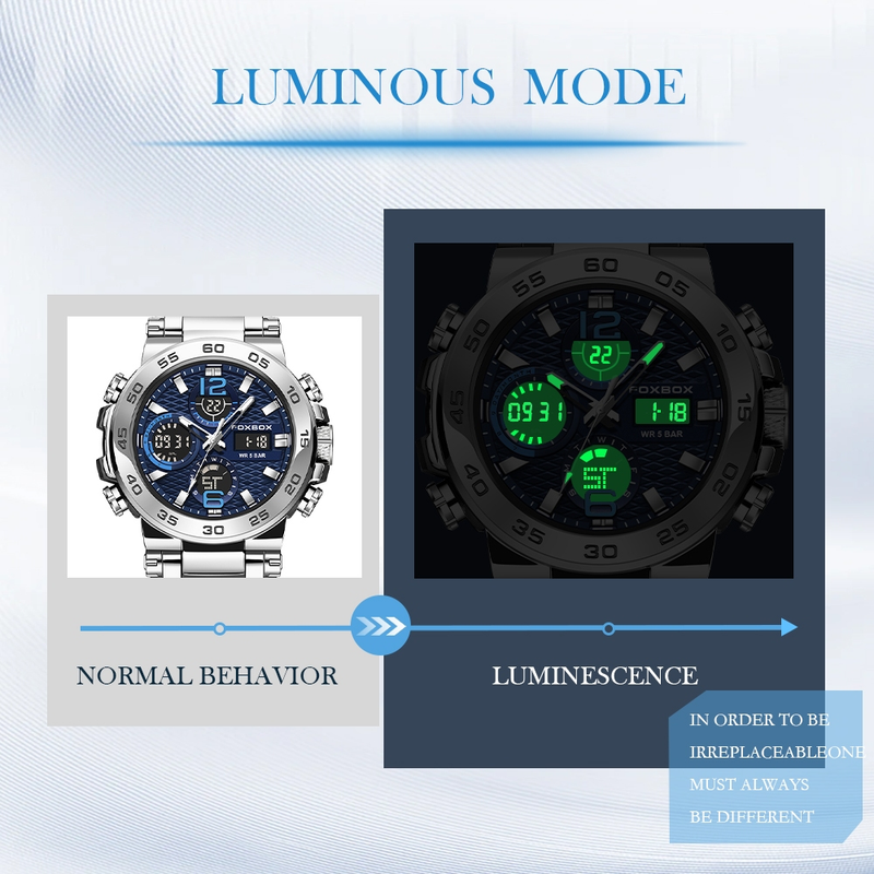FOXBOX Relógio Masculino À Prova D'água Chronograph Quartz