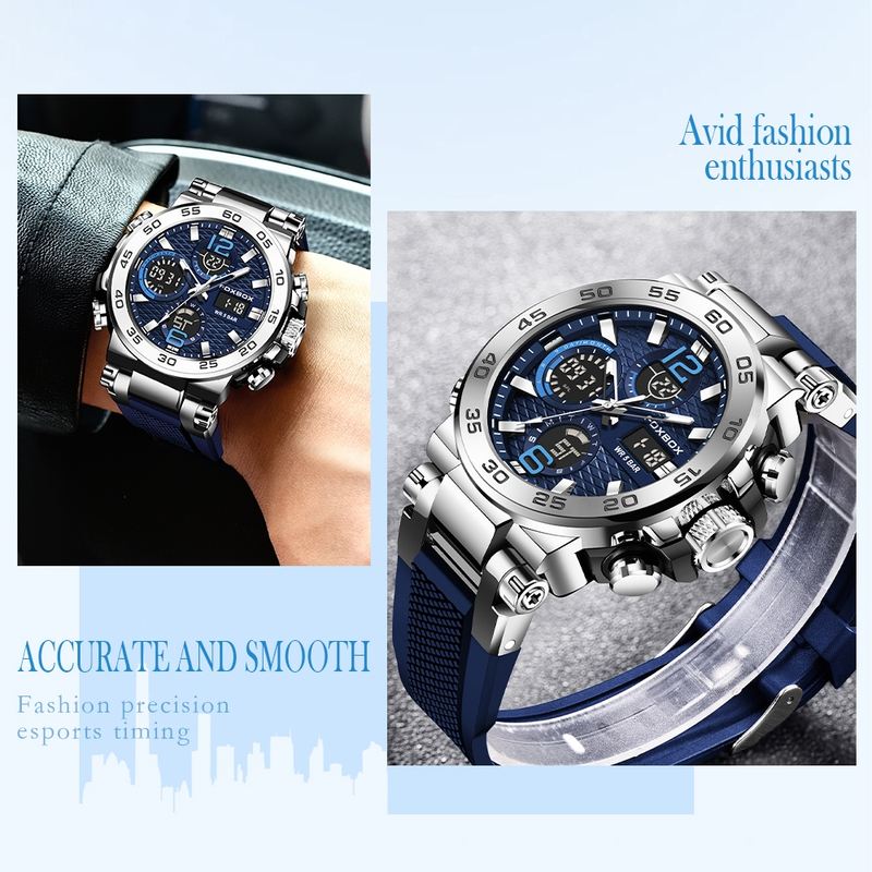 FOXBOX Relógio Masculino À Prova D'água Chronograph Quartz
