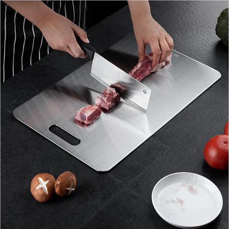 Tábua De Corte 304 Aço Inoxidável Antibacteriana À Prova De Mofo + Brinde jogo de facas