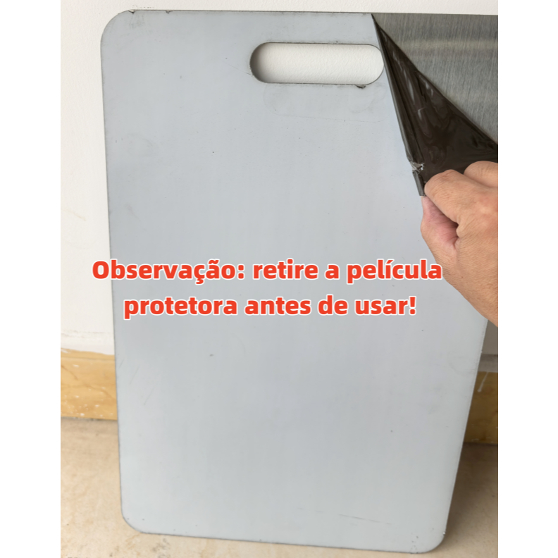 Tábua De Corte 304 Aço Inoxidável Antibacteriana À Prova De Mofo + Brinde jogo de facas