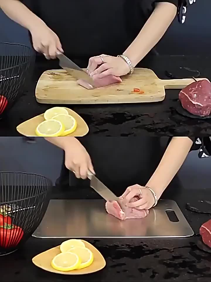 Tábua De Corte 304 Aço Inoxidável Antibacteriana À Prova De Mofo + Brinde jogo de facas