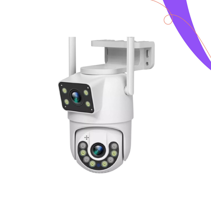 Camera View Dupla PRETO 360° Detection Humana Wifi 