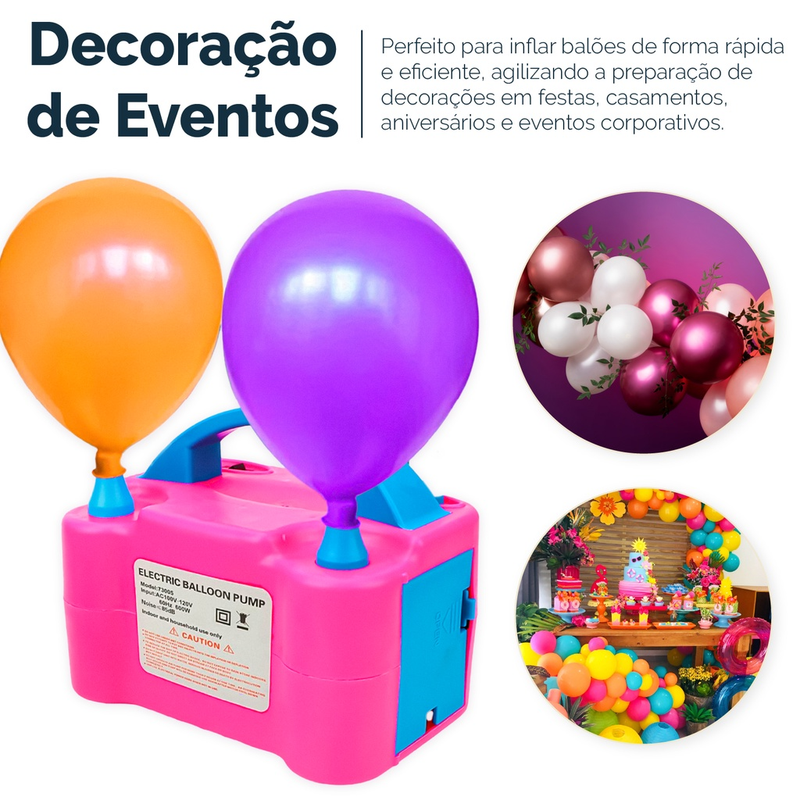 Inflador Bomba Elétrica Bexigas 